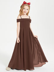 Off-the-Shoulder Dresses for Stylish Junior Bridesmaids Chocolate