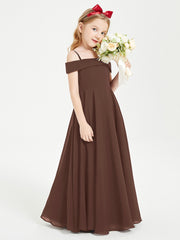 Off-the-Shoulder Dresses for Stylish Junior Bridesmaids Chocolate