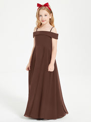 Off-the-Shoulder Dresses for Stylish Junior Bridesmaids Chocolate