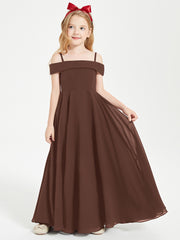 Off-the-Shoulder Dresses for Stylish Junior Bridesmaids Chocolate