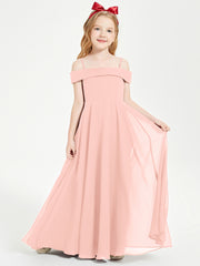 Off-the-Shoulder Dresses for Stylish Junior Bridesmaids Coral