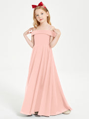 Off-the-Shoulder Dresses for Stylish Junior Bridesmaids Coral