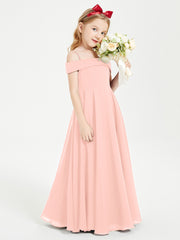 Off-the-Shoulder Dresses for Stylish Junior Bridesmaids Coral