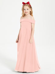 Off-the-Shoulder Dresses for Stylish Junior Bridesmaids Coral