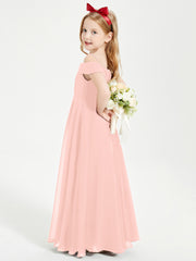Off-the-Shoulder Dresses for Stylish Junior Bridesmaids Coral