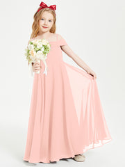Off-the-Shoulder Dresses for Stylish Junior Bridesmaids Coral