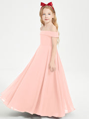 Off-the-Shoulder Dresses for Stylish Junior Bridesmaids Coral