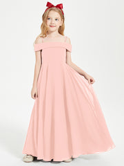 Off-the-Shoulder Dresses for Stylish Junior Bridesmaids Coral