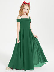 Off-the-Shoulder Dresses for Stylish Junior Bridesmaids Dark Green