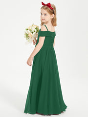 Off-the-Shoulder Dresses for Stylish Junior Bridesmaids Dark Green