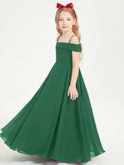 Off-the-Shoulder Dresses for Stylish Junior Bridesmaids Dark Green