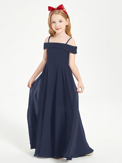 Off-the-Shoulder Dresses for Stylish Junior Bridesmaids Dark Navy