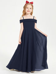 Off-the-Shoulder Dresses for Stylish Junior Bridesmaids Dark Navy