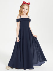 Off-the-Shoulder Dresses for Stylish Junior Bridesmaids Dark Navy