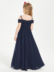 Off-the-Shoulder Dresses for Stylish Junior Bridesmaids Dark Navy
