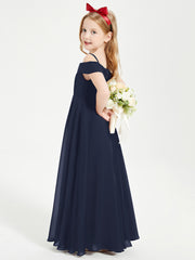Off-the-Shoulder Dresses for Stylish Junior Bridesmaids Dark Navy