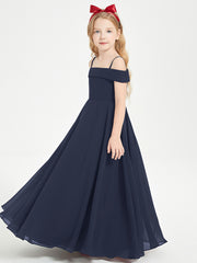 Off-the-Shoulder Dresses for Stylish Junior Bridesmaids Dark Navy