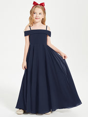 Off-the-Shoulder Dresses for Stylish Junior Bridesmaids Dark Navy