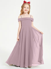 Off-the-Shoulder Dresses for Stylish Junior Bridesmaids Dusk