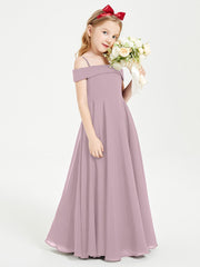 Off-the-Shoulder Dresses for Stylish Junior Bridesmaids Dusk