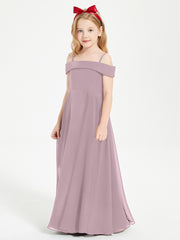 Off-the-Shoulder Dresses for Stylish Junior Bridesmaids Dusk