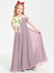 Off-the-Shoulder Dresses for Stylish Junior Bridesmaids Dusk