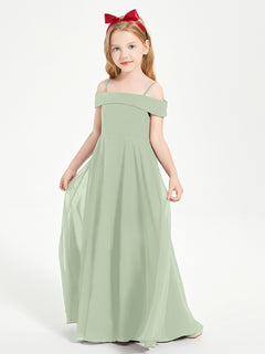 Off-the-Shoulder Dresses for Stylish Junior Bridesmaids Dusty Sage