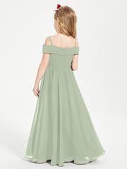 Off-the-Shoulder Dresses for Stylish Junior Bridesmaids Dusty Sage