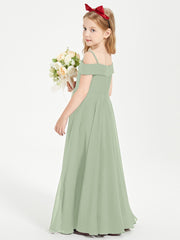 Off-the-Shoulder Dresses for Stylish Junior Bridesmaids Dusty Sage