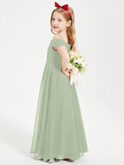 Off-the-Shoulder Dresses for Stylish Junior Bridesmaids Dusty Sage
