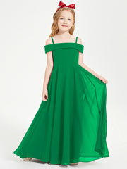 Off-the-Shoulder Dresses for Stylish Junior Bridesmaids Emerald