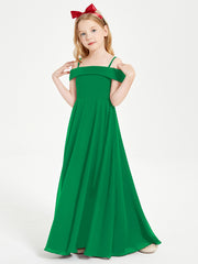 Off-the-Shoulder Dresses for Stylish Junior Bridesmaids Emerald