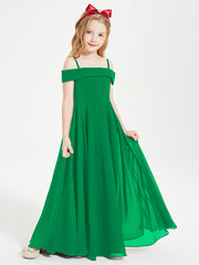 Off-the-Shoulder Dresses for Stylish Junior Bridesmaids Emerald