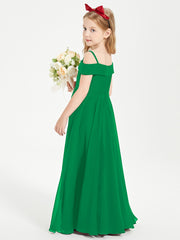 Off-the-Shoulder Dresses for Stylish Junior Bridesmaids Emerald
