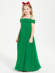 Off-the-Shoulder Dresses for Stylish Junior Bridesmaids Emerald