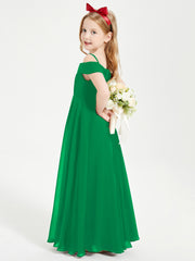 Off-the-Shoulder Dresses for Stylish Junior Bridesmaids Emerald