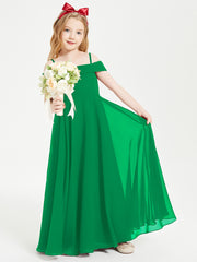 Off-the-Shoulder Dresses for Stylish Junior Bridesmaids Emerald