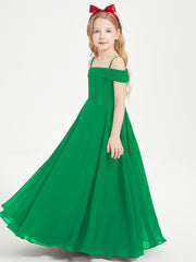 Off-the-Shoulder Dresses for Stylish Junior Bridesmaids Emerald
