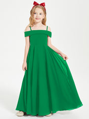 Off-the-Shoulder Dresses for Stylish Junior Bridesmaids Emerald