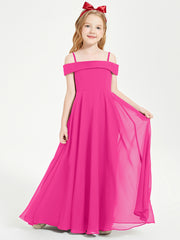 Off-the-Shoulder Dresses for Stylish Junior Bridesmaids Fuchsia