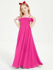Off-the-Shoulder Dresses for Stylish Junior Bridesmaids Fuchsia