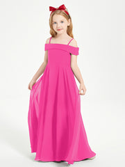 Off-the-Shoulder Dresses for Stylish Junior Bridesmaids Fuchsia