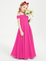 Off-the-Shoulder Dresses for Stylish Junior Bridesmaids Fuchsia