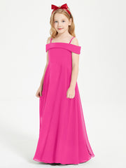 Off-the-Shoulder Dresses for Stylish Junior Bridesmaids Fuchsia