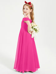 Off-the-Shoulder Dresses for Stylish Junior Bridesmaids Fuchsia