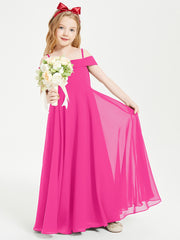 Off-the-Shoulder Dresses for Stylish Junior Bridesmaids Fuchsia