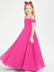 Off-the-Shoulder Dresses for Stylish Junior Bridesmaids Fuchsia
