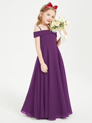 Off-the-Shoulder Dresses for Stylish Junior Bridesmaids Grape