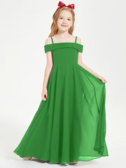 Off-the-Shoulder Dresses for Stylish Junior Bridesmaids Green