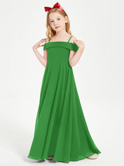 Off-the-Shoulder Dresses for Stylish Junior Bridesmaids Green